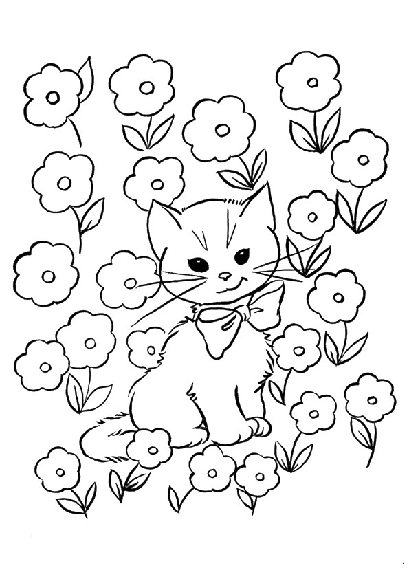 595x842 Free Printable Kitten Coloring Pages For Kids