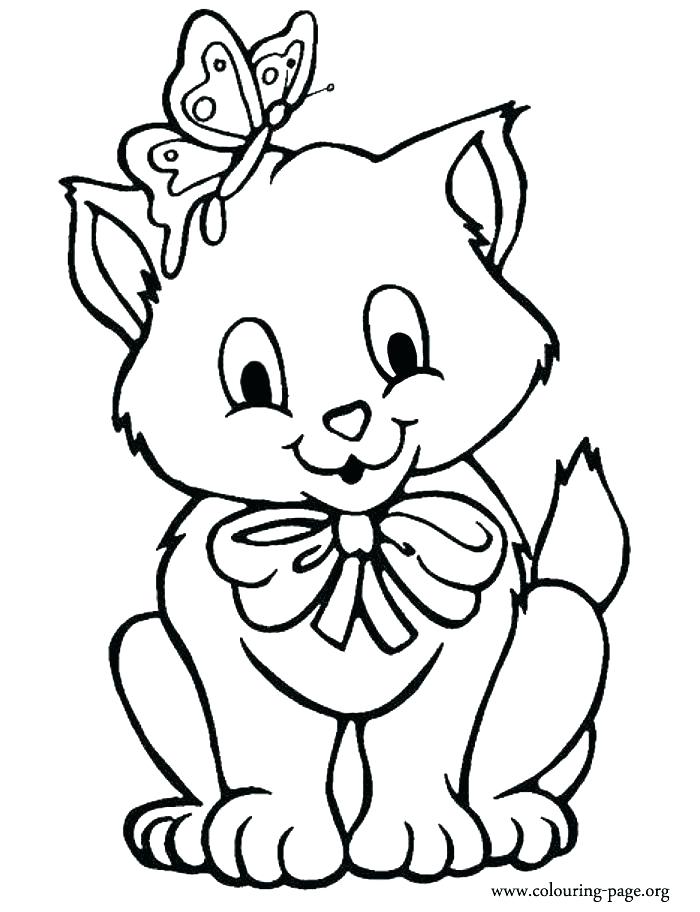 700x912 Kittens Coloring Pages Printable Drawn Kitten Coloring Page