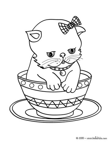 363x470 Kitten In Cup Coloring Pages