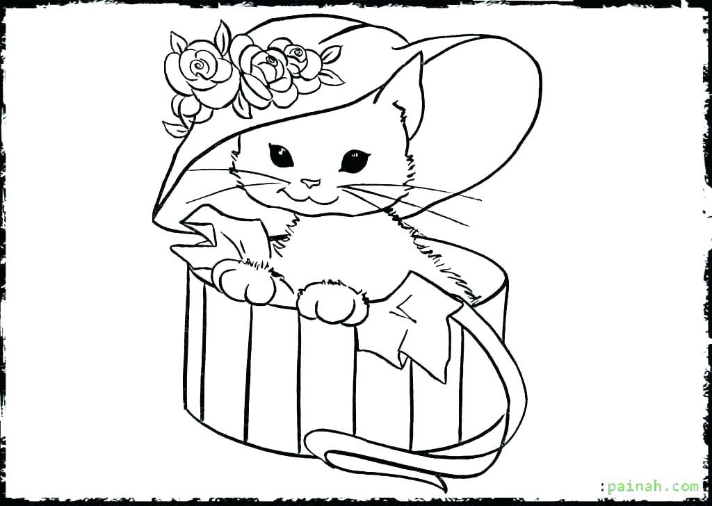 1024x728 Christmas Cat Coloring Pages S S Christmas Hello Kitty Coloring