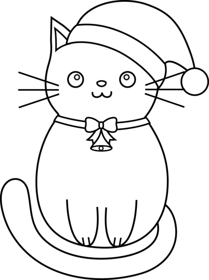 412x550 Christmas Coloring Pages Cats Christmas Cat Coloring Pages Dikma