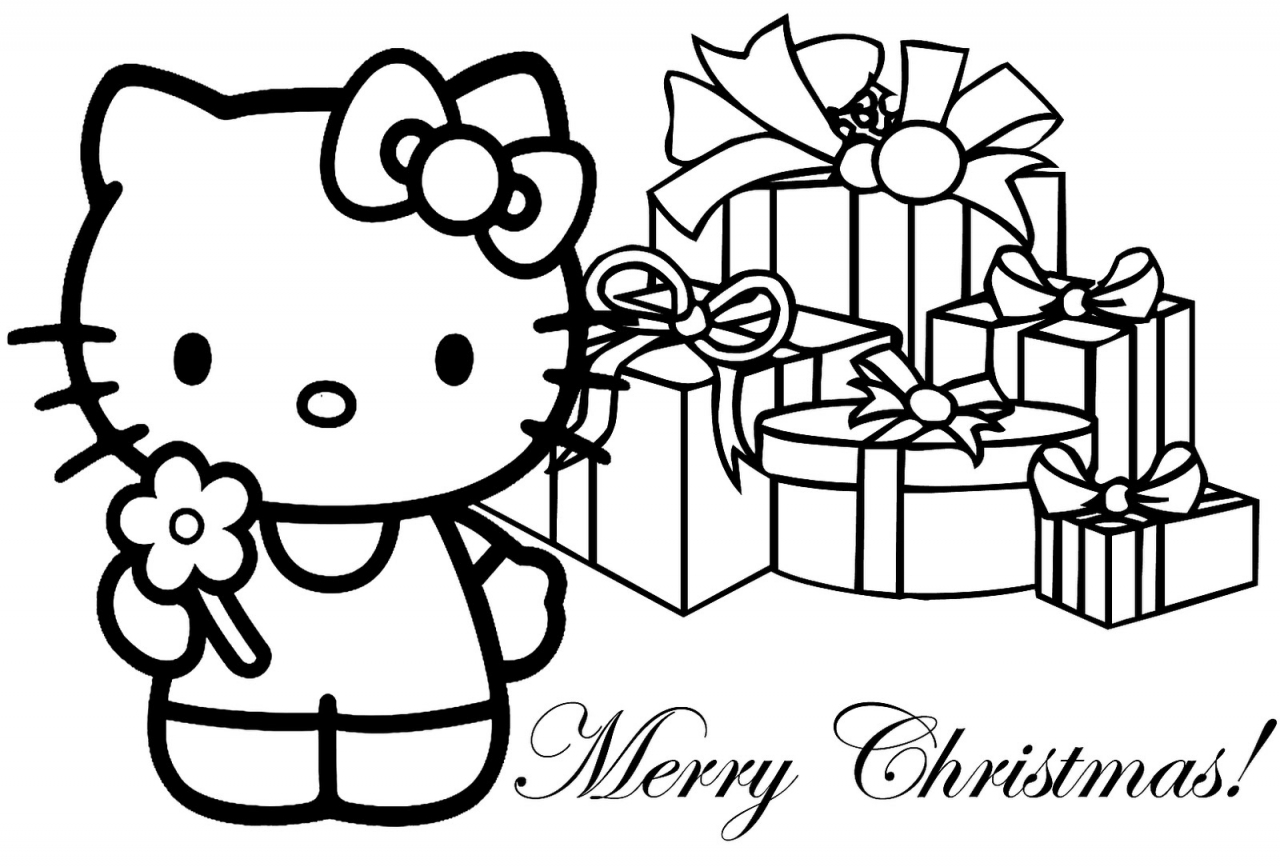 1280x867 Christmas Cat Coloring Page Pages Gulfmik
