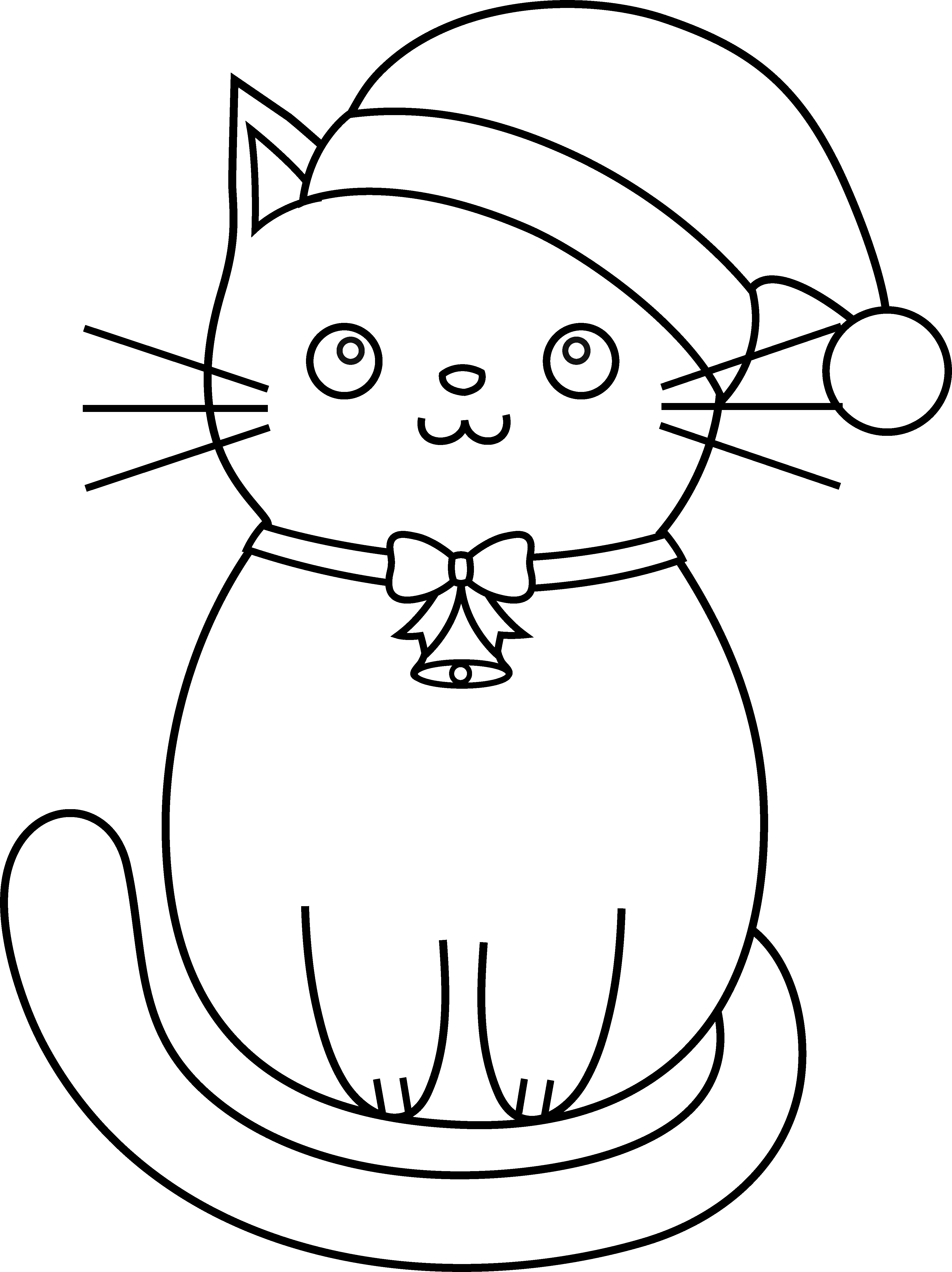 3945x5271 Christmas Cat Coloring Pages