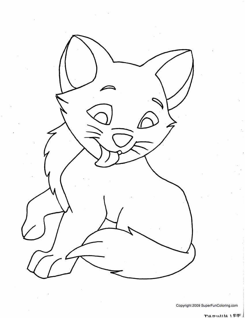 850x1100 Kitty Cat Coloring Pages