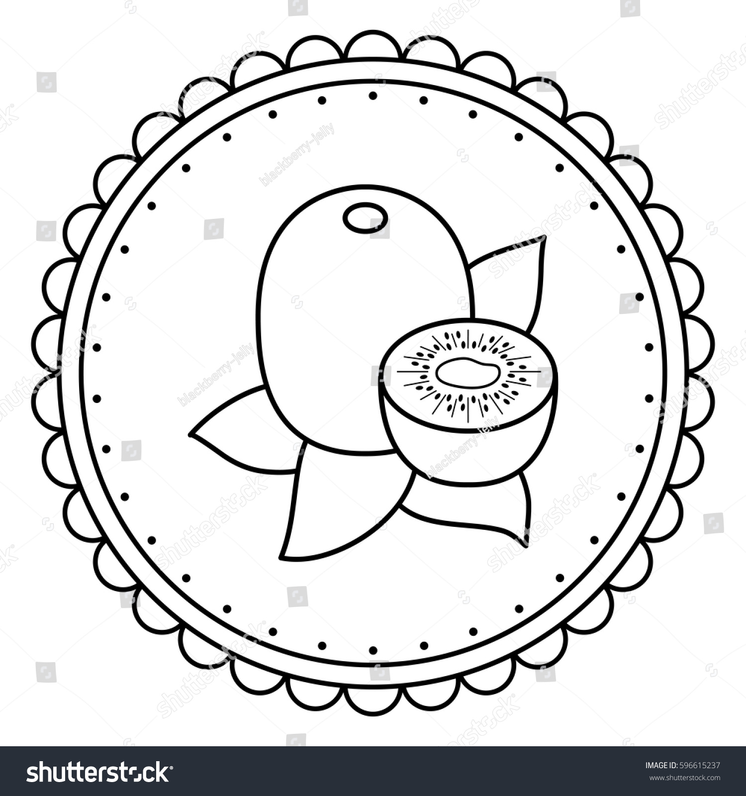 1500x1600 Stock Vector Black And White Illustration Of A Kiwi Coloring Page