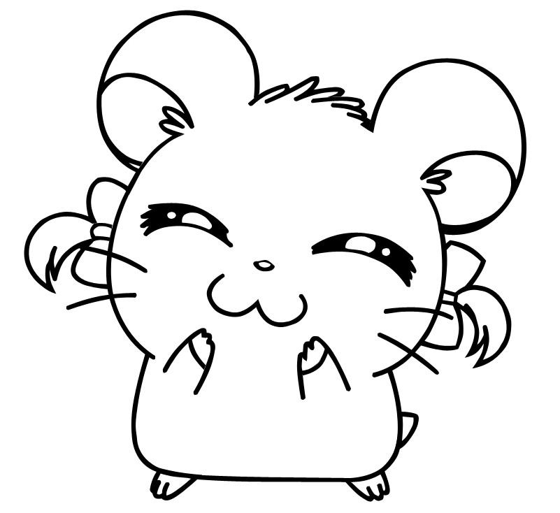 801x734 Hamtaro Colouring Page