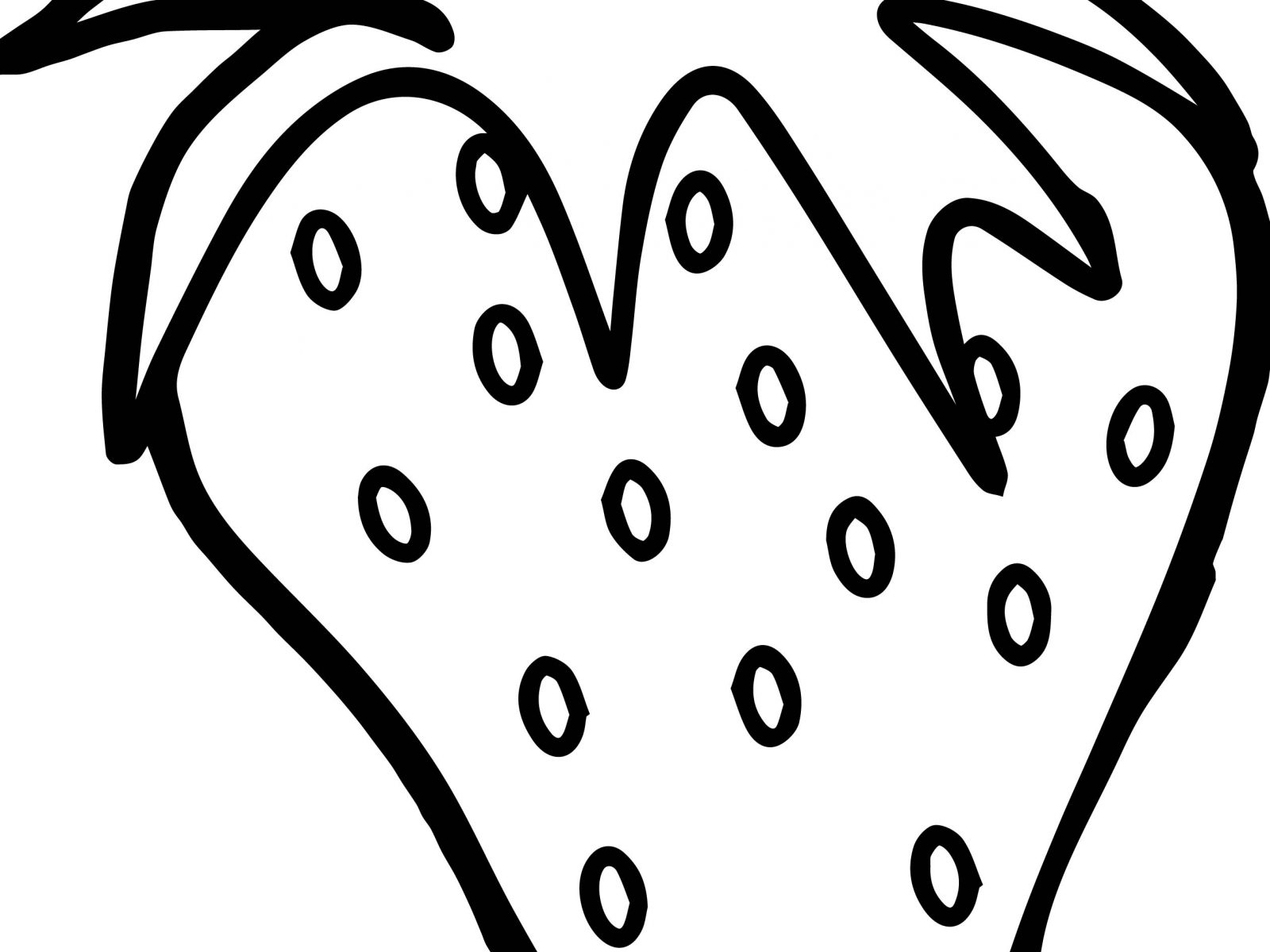1600x1200 Basic Three Strawberry Coloring Page Fruits Pages General Fruit