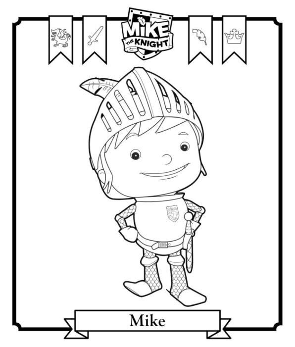 596x701 Mike The Knight Coloring Pages