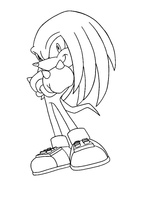 600x849 Knuckles The Echidna Coloring Pages