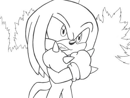 440x330 Sonic X Knuckles Coloring Pages The Echidna Free Colouring