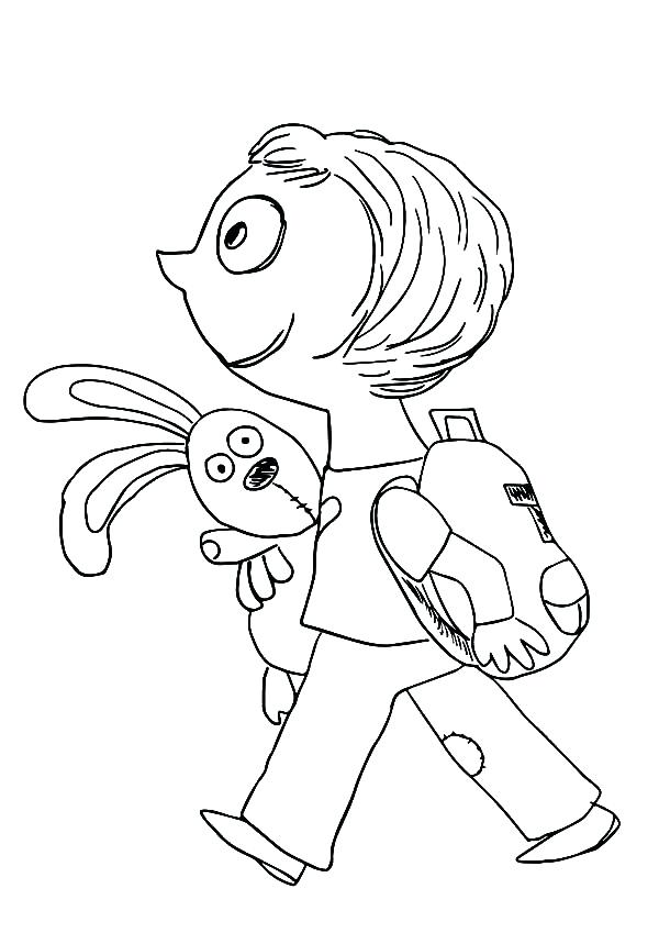 600x849 Knuffle Bunny Coloring Pages Bunny Take Her Bunny To School