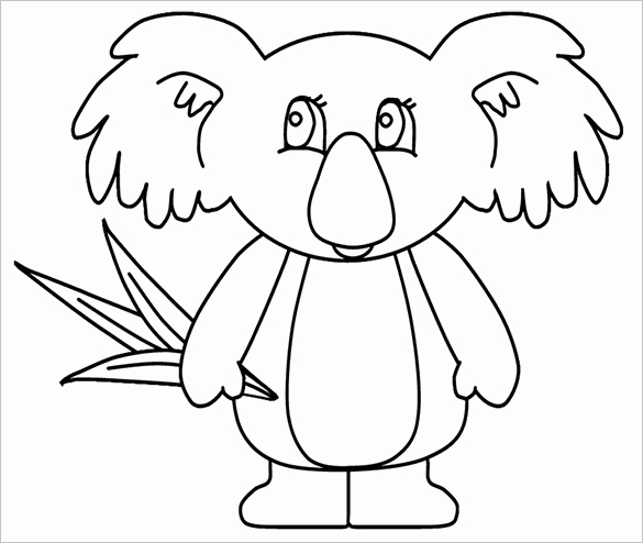 585x494 Koala Bear Coloring Page Image Koala Templates Crafts