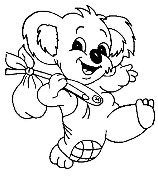 600x665 The Adventure Of Koala Bear Coloring Page Color Luna