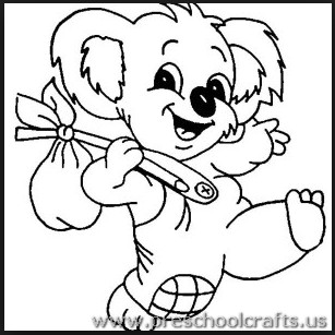 307x307 Koala Coloring Pages For Preschool
