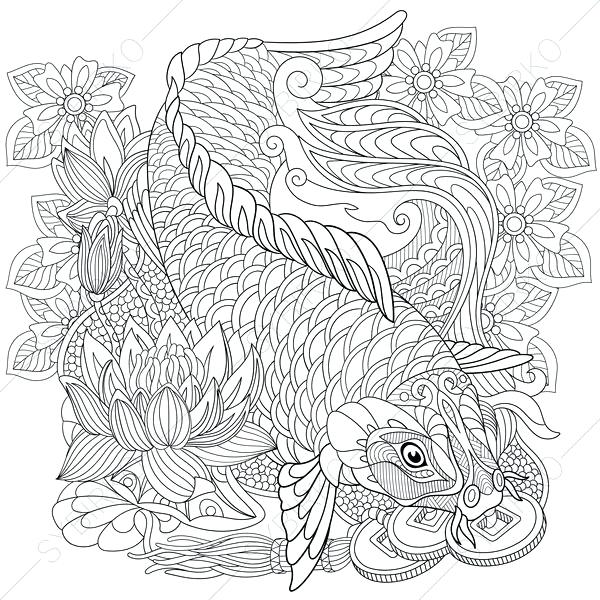600x600 Koi Fish Coloring Pages Painting Fish Coloring Pages Koi Fish