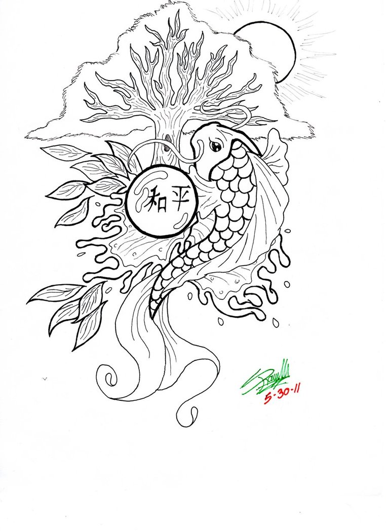 762x1048 Koi Fish Coloring Page Free Printable Pages Lovely