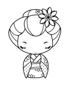 236x298 Kokeshi Dolls Coloring Pages