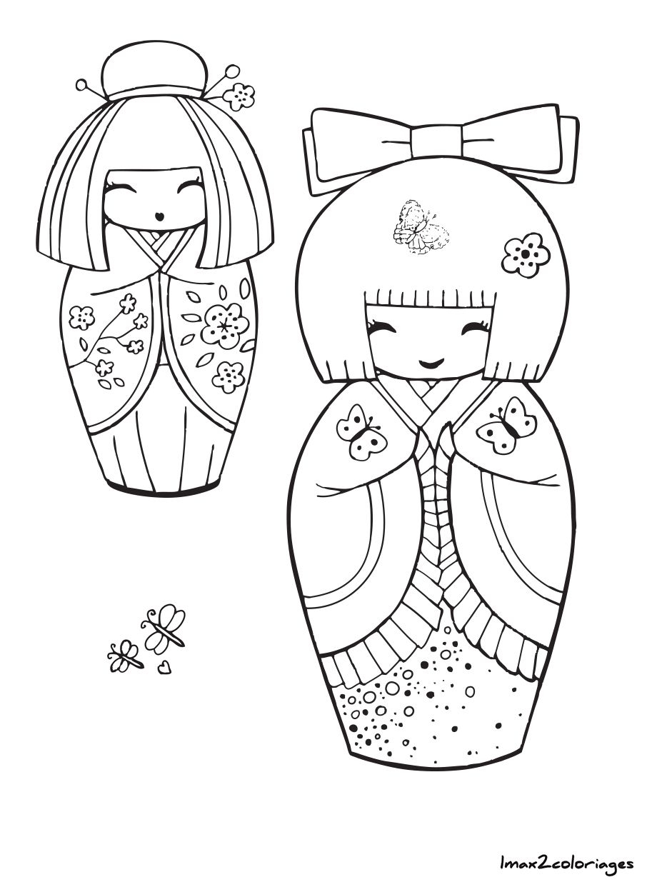 920x1235 Cool Icolor Kokeshi Dolls Etcc Poupee Japonaise Free Coloring