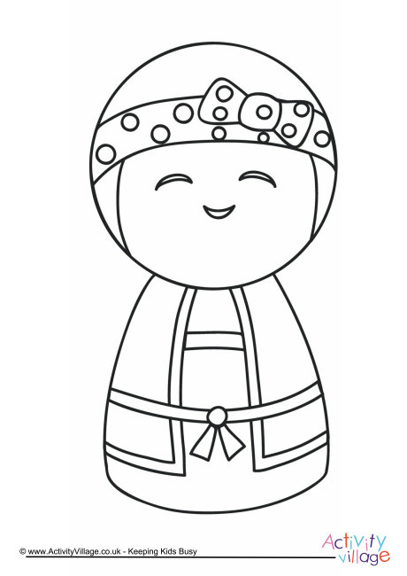 460x650 Doll Colouring Page