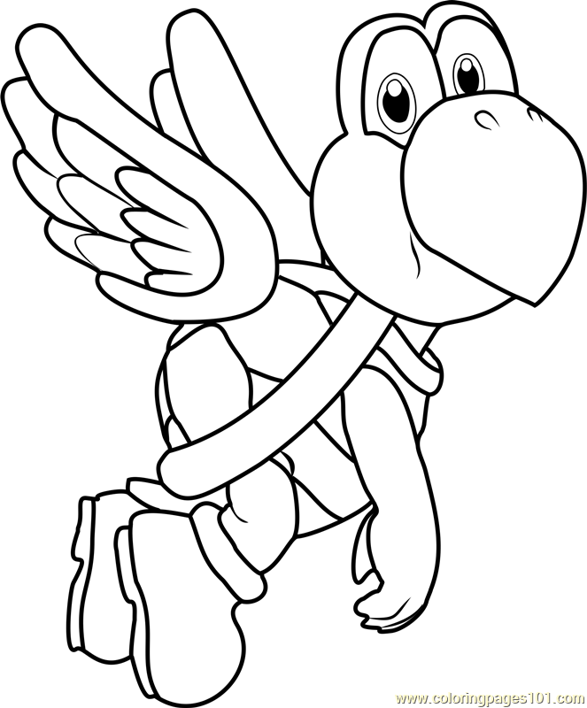 663x800 Koopa Paratroopa Coloring Page