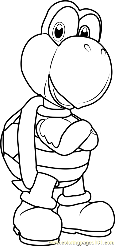 375x800 Koopa Troopa Coloring Page