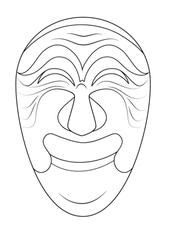 358x480 Ceremonial Tiger Mask In India Coloring Page Korean Mask