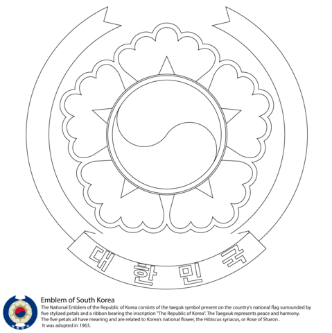 479x480 Emblem Of South Korea Coloring Page Mk Craftsampprojects
