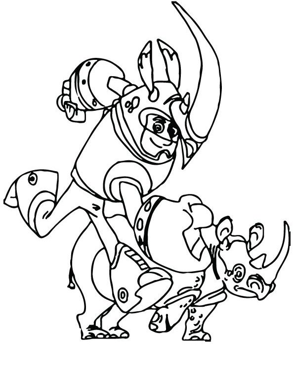 595x768 Wild Kratts Coloring Pages Wild Kratts And Rhinoceros Coloring