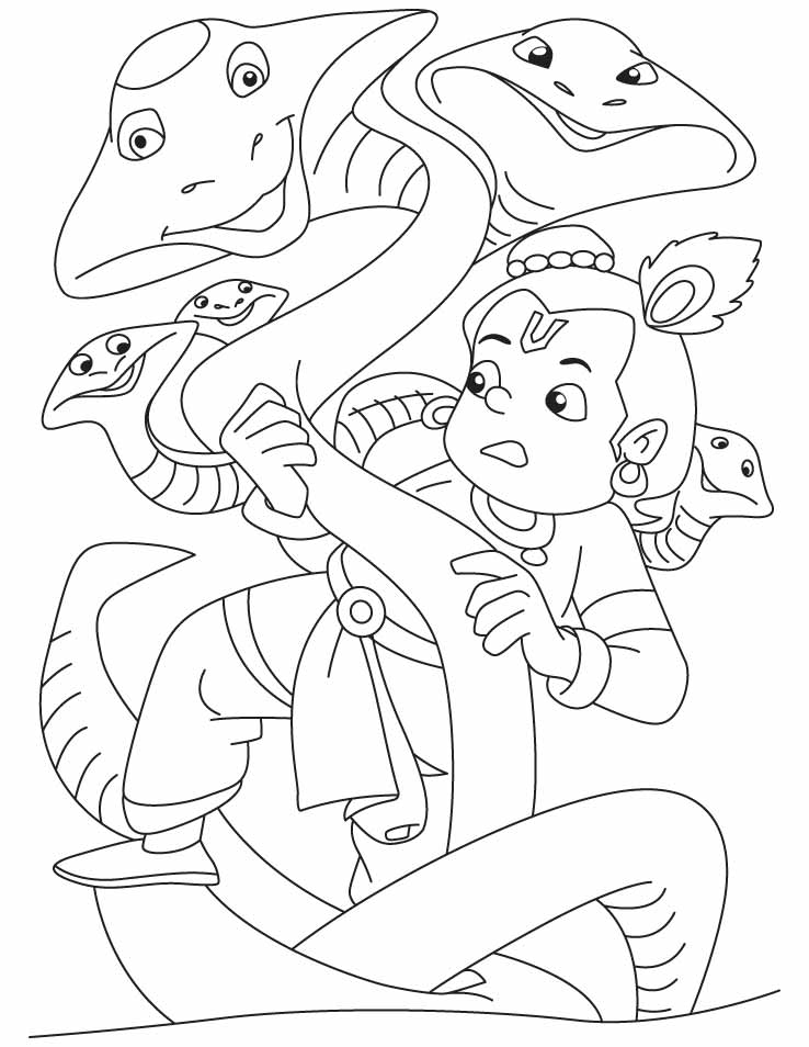 738x954 Lord Krishna And Snakes Coloring Pages