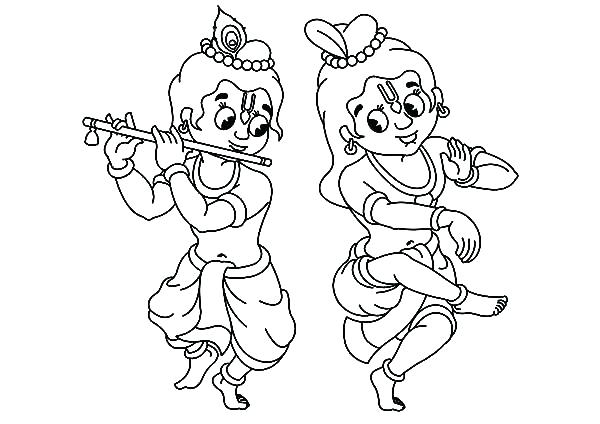 600x424 Coloring Pages Of Krishna Professional