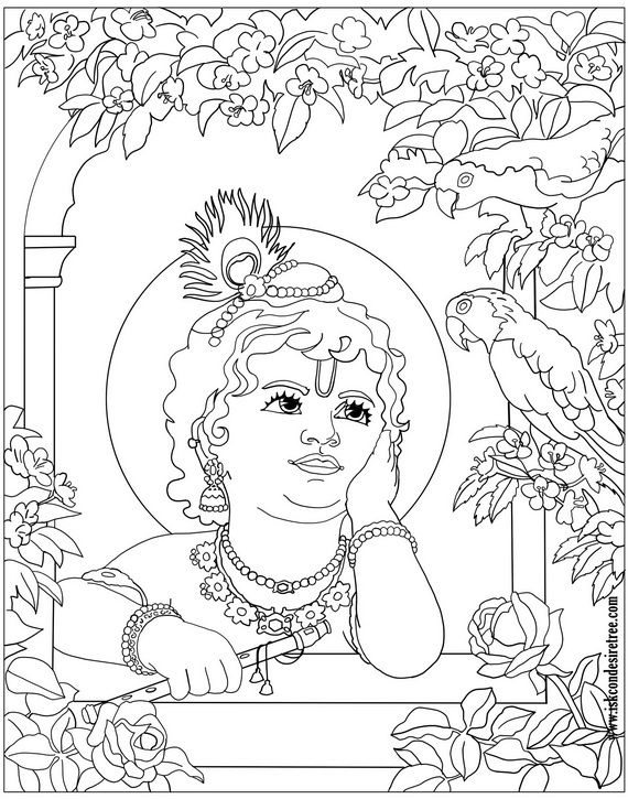 570x725 Baby Krishna Coloring Pages