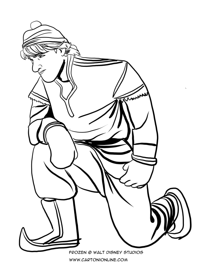 646x850 Kristoff Kneel Coloring Page