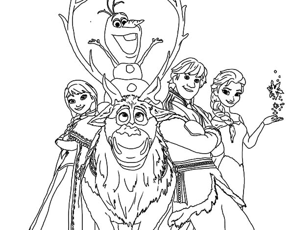 600x470 Kristoff And Other Frozen Characters Coloring Pages