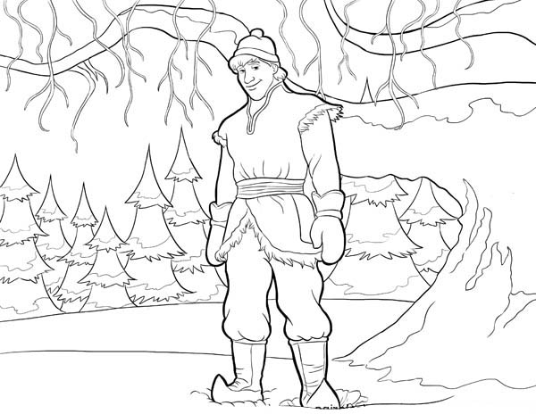600x464 Kristoff From Disney Movie Frozen Coloring Page