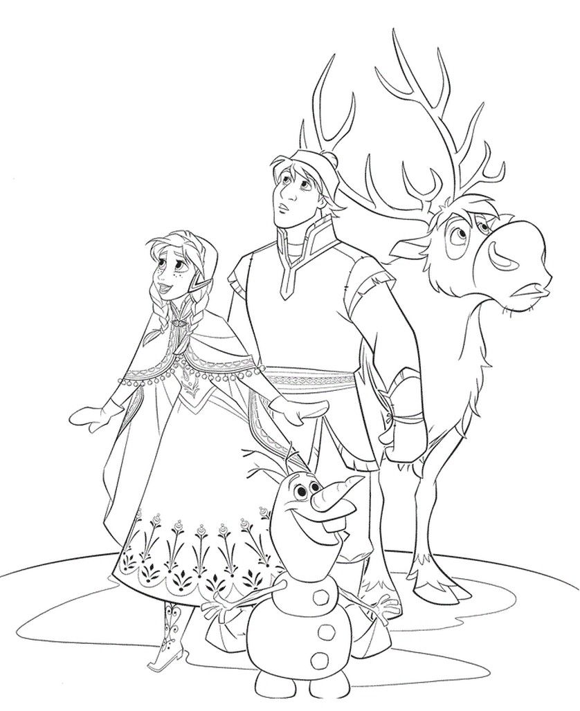 838x1028 Frozen Coloring Pages Anna Kristoff Prince