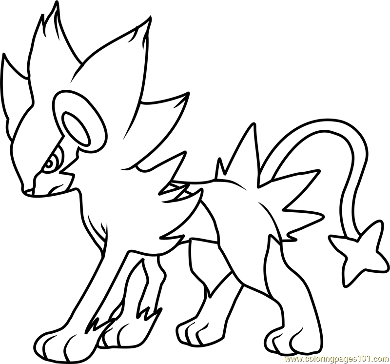 800x746 Luxray Pokemon Coloring Page