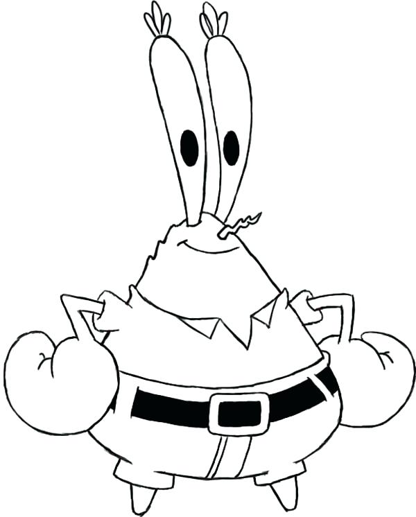 600x746 Mr Krabs Coloring Pages Mr Krabs Coloring Pages Spongebob