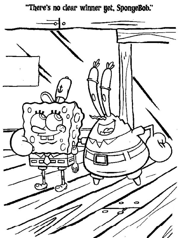 600x802 Mr Krabs Comforting Spongebob In Krusty Krab Coloring Page Color
