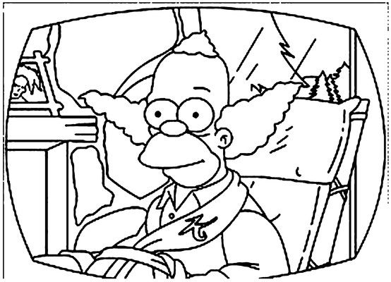 554x400 Krusty The Clown Coloring Page Coloring Pages Stitch