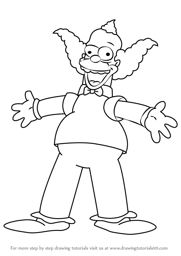 599x846 Pictures Krusty The Clown Drawing