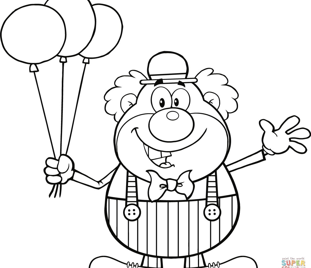 1253x1080 Clown Coloring Pages Circus Clown Black And White Hello Kitty