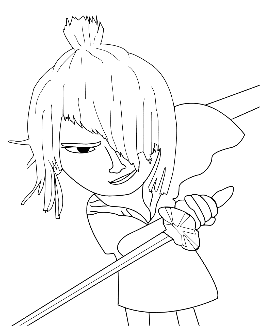 1024x1285 Kubo With Sword Coloring Pages