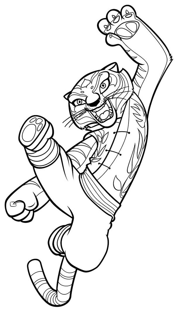 616x1060 Tigress Attacking Coloring Pages
