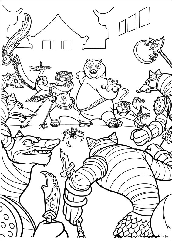 567x794 Kung Fu Panda Coloring Picture