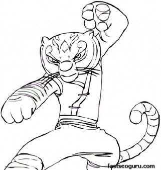 321x338 Printable Kung Fu Panda Master Tigress Coloring Pictures