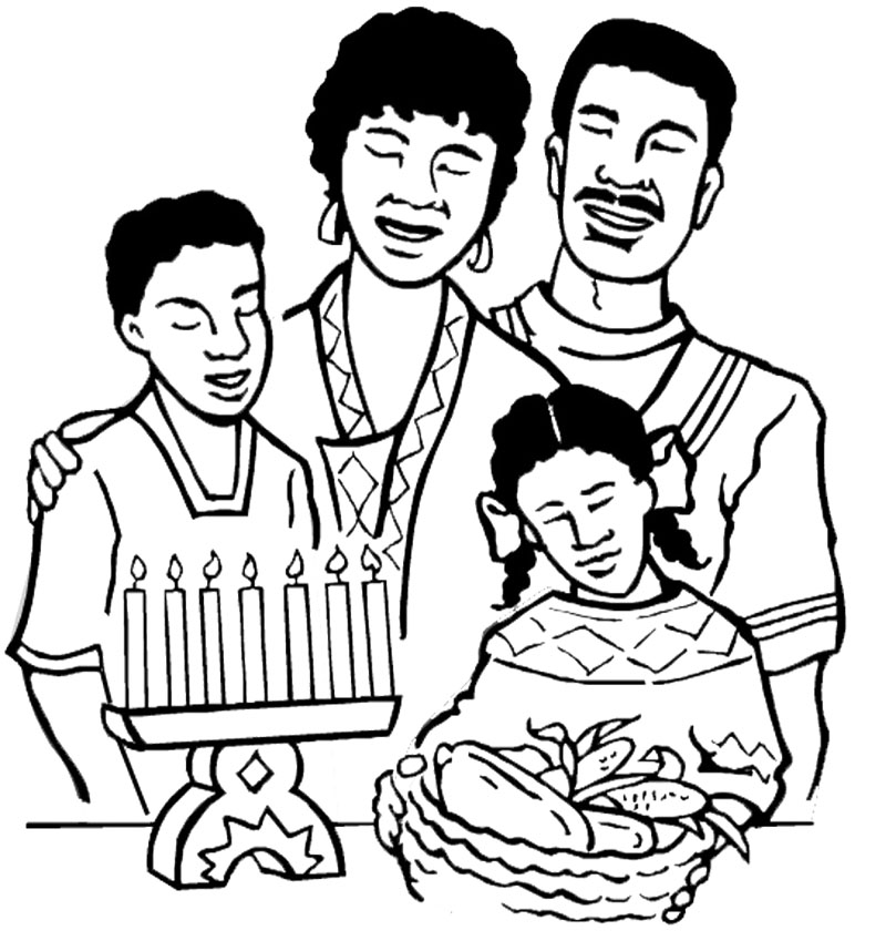 800x849 The Big Family Happy Kwanzaa Coloring Page Kwanzaa