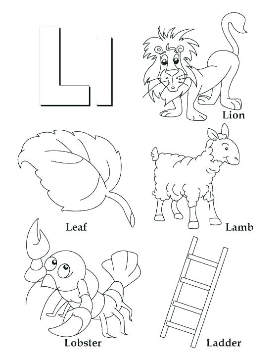564x729 Letter L Coloring Page