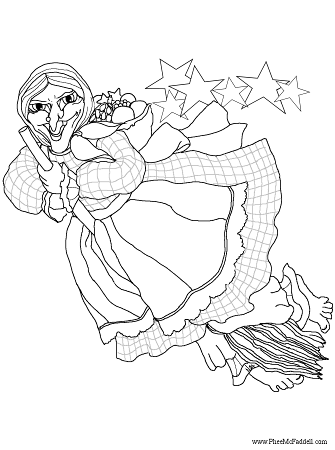 670x900 Italian Christmas Coloring Pages La Befana Coloring Page