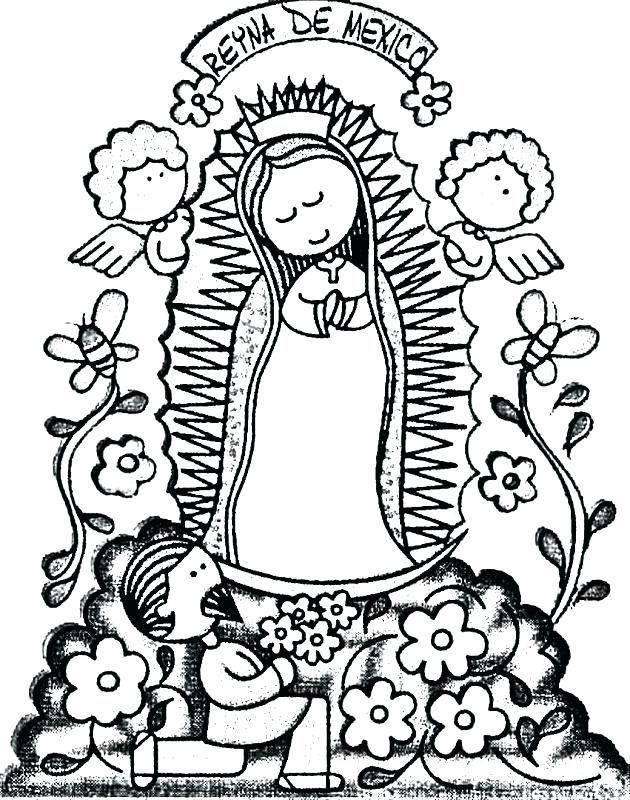 630x800 La Virgen De Guadalupe Coloring Pages Coloring Sheet Amazing