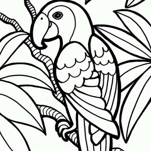 300x300 Parrot Coloring Page Jungle Parrot Coloring Page